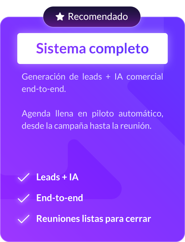 Sistema completo de automatización comercial con generación de leads y AI Setter end-to-end
