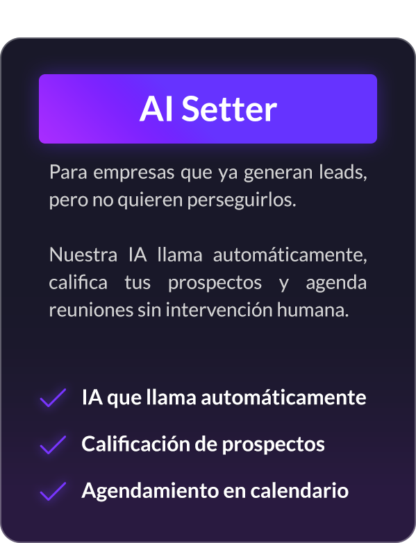 AI Setter que llama automáticamente, califica prospectos y agenda reuniones sin intervención humana